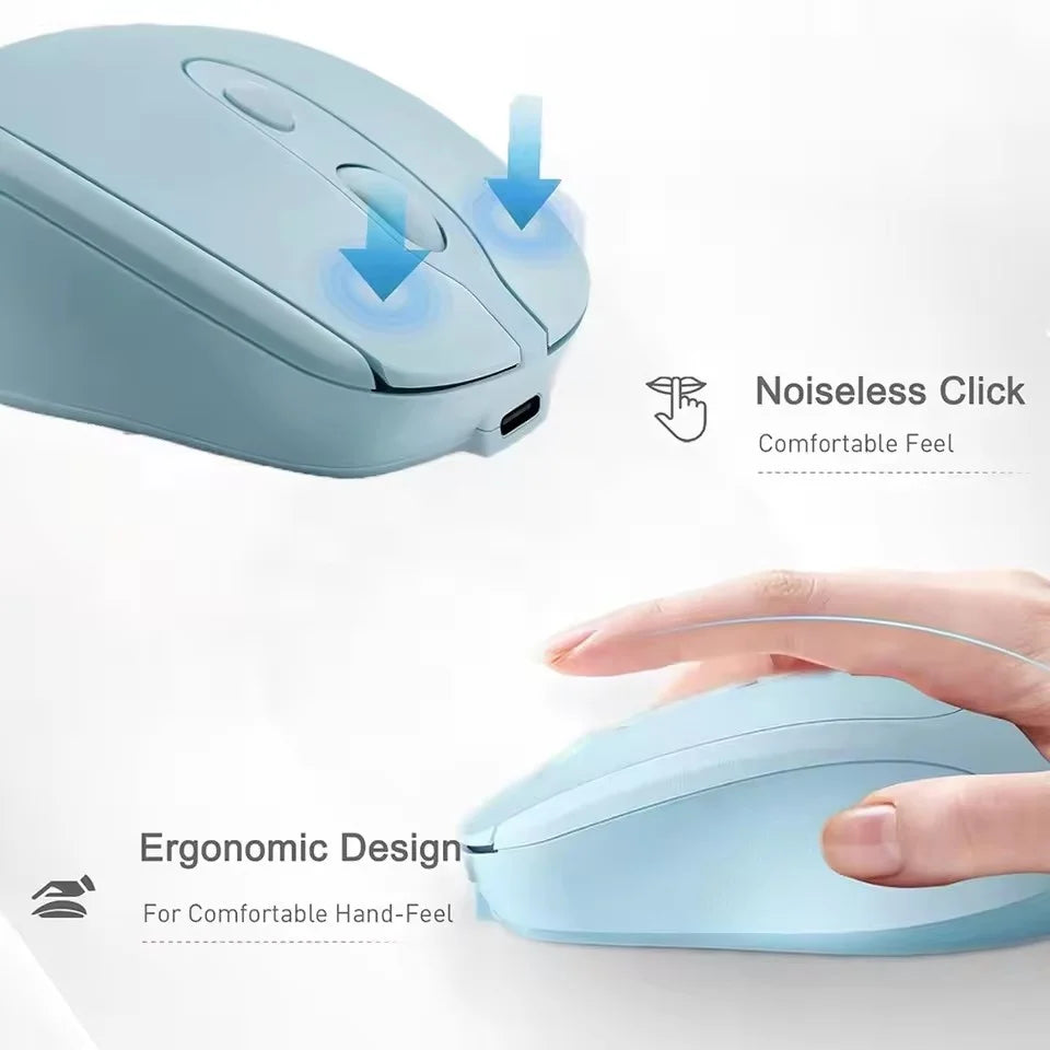 Wireless Computer Mouse Rechargeable 2.4G Bluetooth-Compatible Wireless Mouse USB Silent Gamer Mice For PC Laptop Macbook Tablet